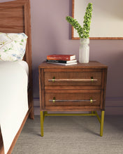 Load image into Gallery viewer, Brown Sophia 2 Drawer Nightstand Used in Beautiful Bedroom