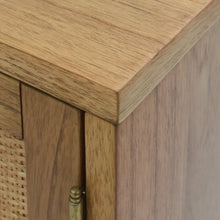Load image into Gallery viewer, Wood Detail of Delancey 2 Door Cabinet in Light Blonde