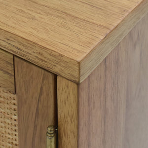 Wood Detail of Delancey 2 Door Cabinet in Light Blonde