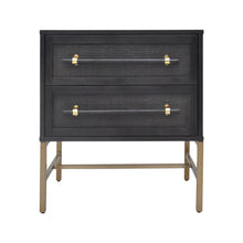 Load image into Gallery viewer, Front View of Black Sophia 2 Drawer Nightstand