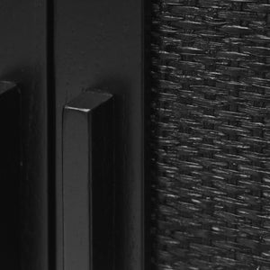 Natural Woven Rattan on Delancey 2 Door Cabinet in Black