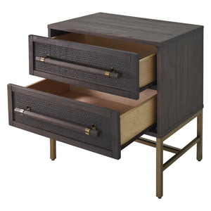 Angled View of Open Drawers on Sophia 2 Drawer Nightstand