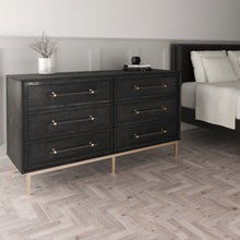 Load image into Gallery viewer, Sophia 6 Drawer Dresser with Matte Black Finish